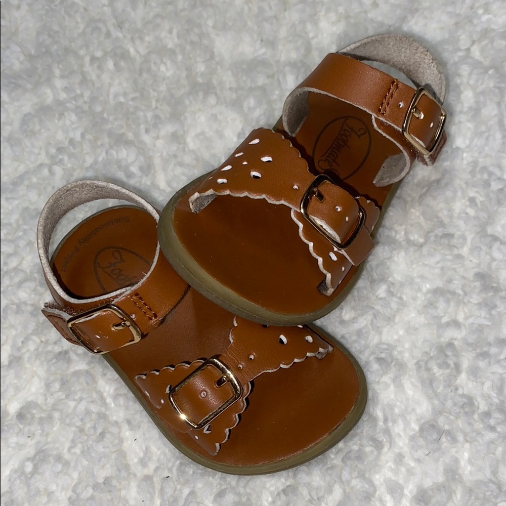 Footmates Brown Leather Kids Sandals